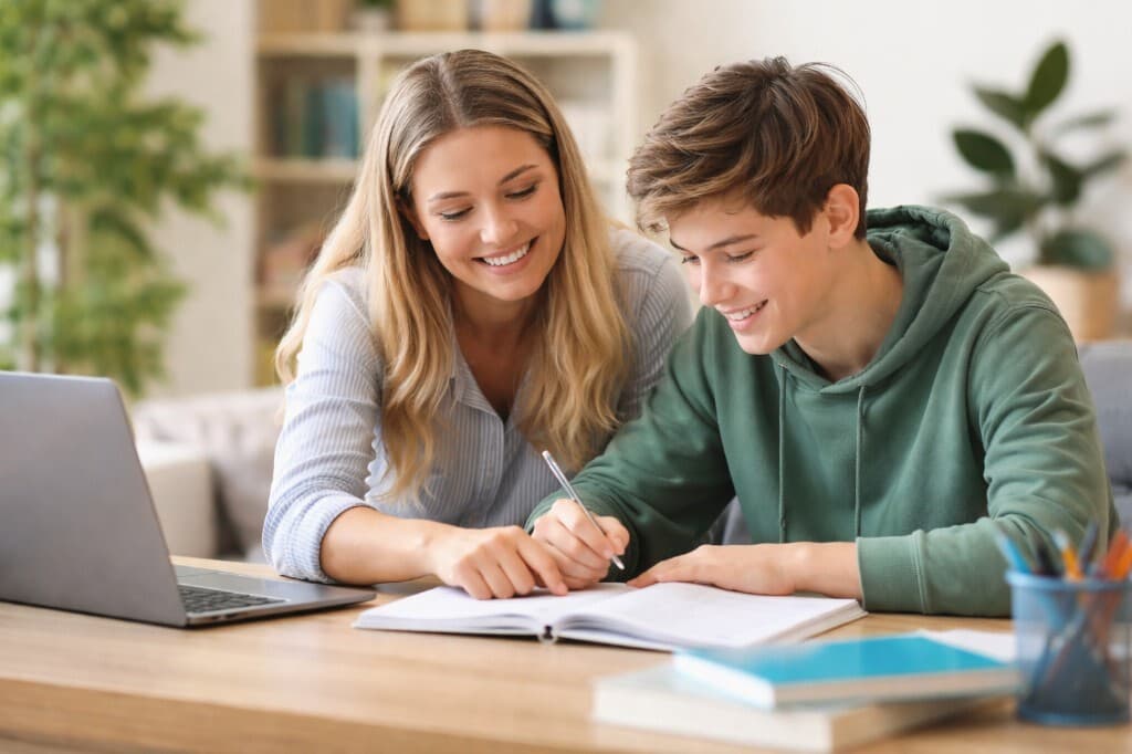 Students learning with tutors